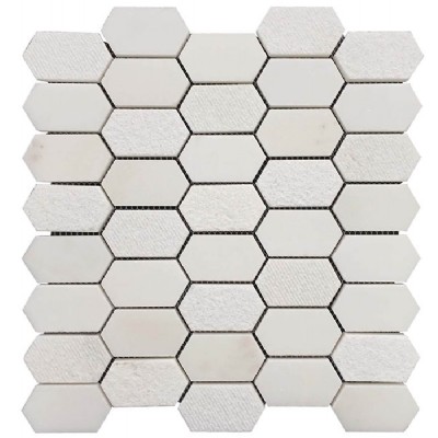 Hexagon White Marble Mosaic Tile KSL-16283