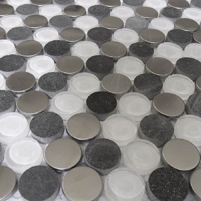 Round Glass Metal Mosaic KSL-8101