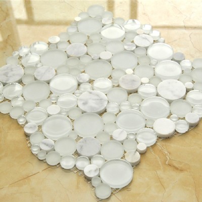 Super White Glass Mosaic Tile KSL-114