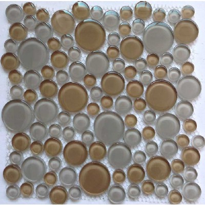 Brown Round Glass Mosaic Tile KSL-16610