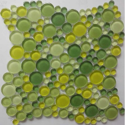 Green Round Glass Mosaic Tile KSL-16636