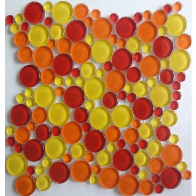Red Round Glass Mosaic Tile KSL-16637