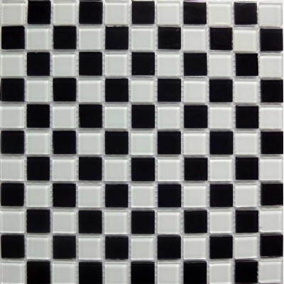 Blanco y negro mosaico de cristal KSL-16668