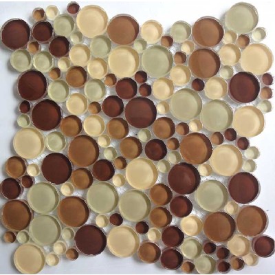 Color Mixed Round Glass Mosaic Tile KSL-16638