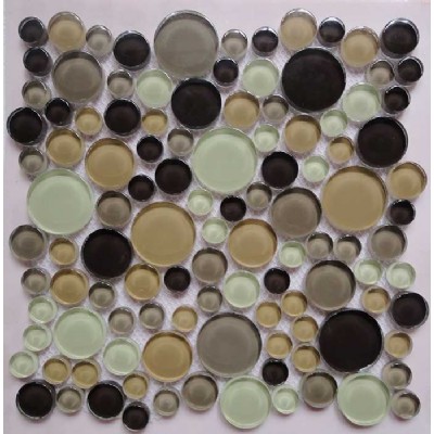 Color Mixed Round Glass Mosaic Tile KSL-16639