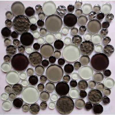 Color Mixed Round Glass Mosaic Tile KSL-16640