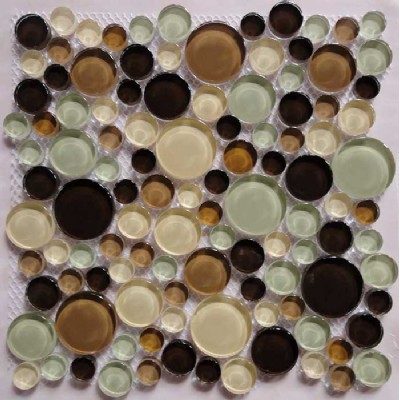 Color Mixed Round Glass Mosaic Tile KSL-16642