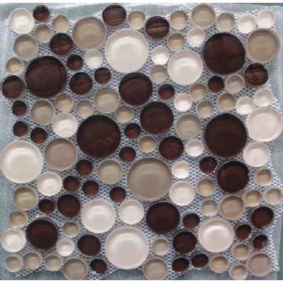 Marron Round Glass Mosaic Tile KSL-16646