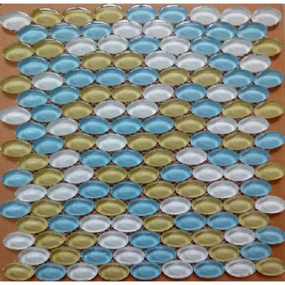 Pebble Glass Round Mosaic Tile KSL-16651