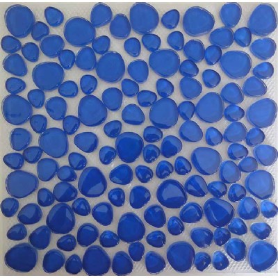 Blue glass pebble Mosaic KSL-16657