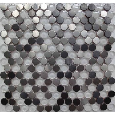 Round Glass Metal Mosaic KSL-16658