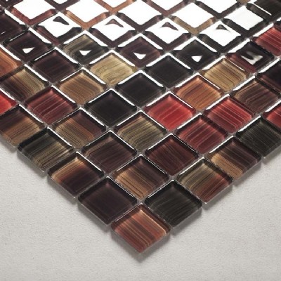 Pintura marrón mosaico de cristal KSL-151174