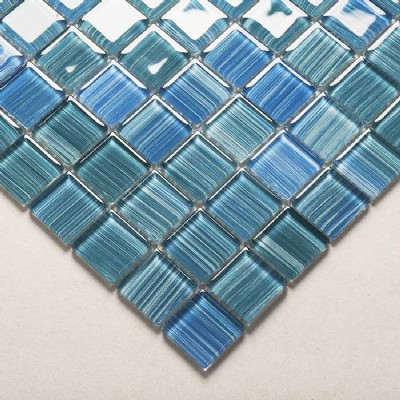 Blue Painting Glass Mosaic Til KSL-151181