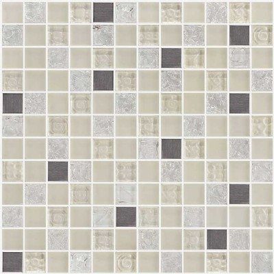 Super white Crackle Glass Mosaic Tile KSL-1305