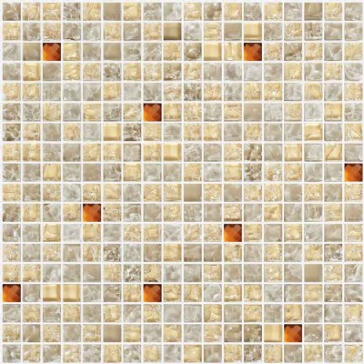 Yellow Crackle Glass Mosaic Tile KSL-1351