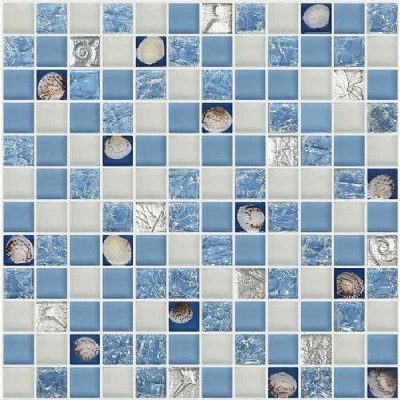 23x23 Crackle Glass Mosaic Tile KSL-1356