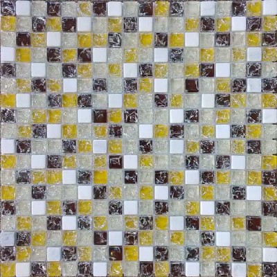 15x15 Teja del crujido de la mezcla de vidrio de mosaico de piedra KSL-151132