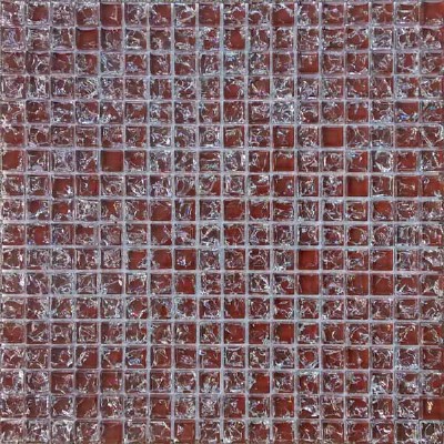 Marron Crackle Glass Mosaic Tile KSL-151139