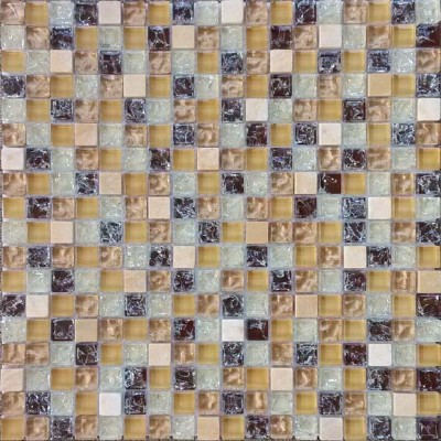 Crackle Glass Mix Stone Mosaic Tile KSL-151140