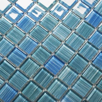 Blue Painting Glass Mosaic Til KSL-151181