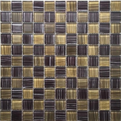 Brown Glass Mosaic Painting Tile KSL-151178