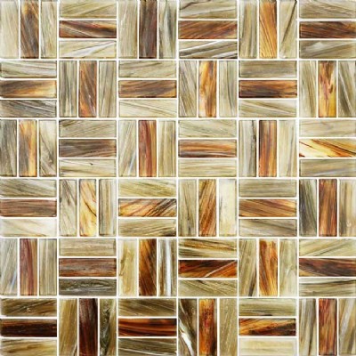 Wooden Color Mosaic Tile Golden Line  KSL-GL006