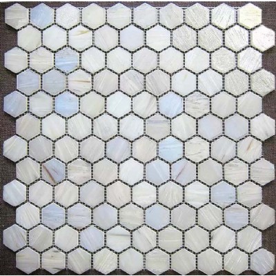 Hexágono mosaico del azulejo línea de oro KSL-GL011