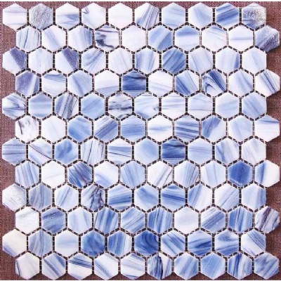 Línea azul de oro del mosaico del azulejo KSL-GL012