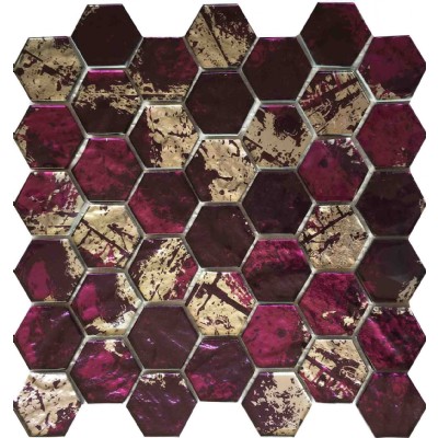 Oscuro mosaico de vidrio de color púrpura KSL-16308