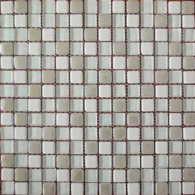 Azulejo blanco reciclado de vidrio mosaico KSL-16779