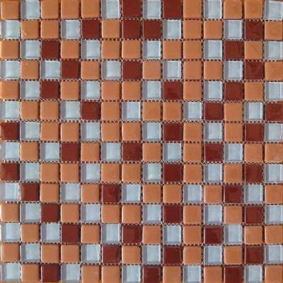 Teja marrón decoración de mosaico de vidrio reciclado KSL-16781
