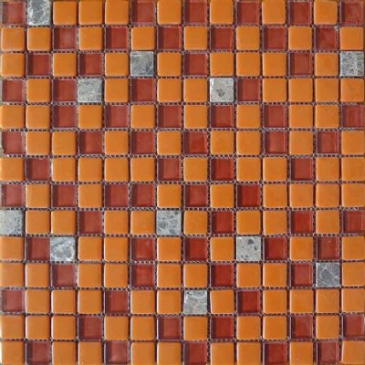 Orange Recycled Glass Mosaic  KSL-16788
