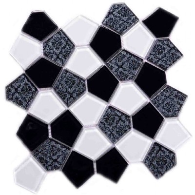Negro pentágono mosaico KSL-16318