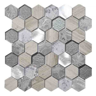 Hexagonal de mosaico de piedra cristalina KSL-151144