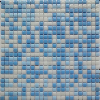 Blue White Recycled Glass Mosaic KSL-16800