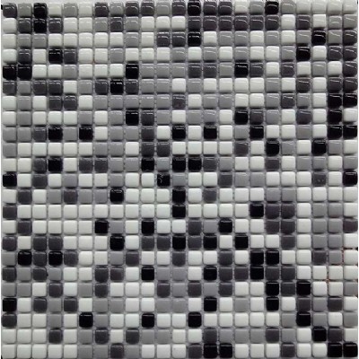Negro Blanco Reciclado mosaico de cristal KSL-16801