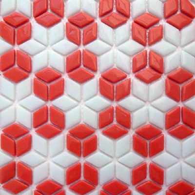 Tangerine Rhombus Recycled Glass Mosaic KSL-16791