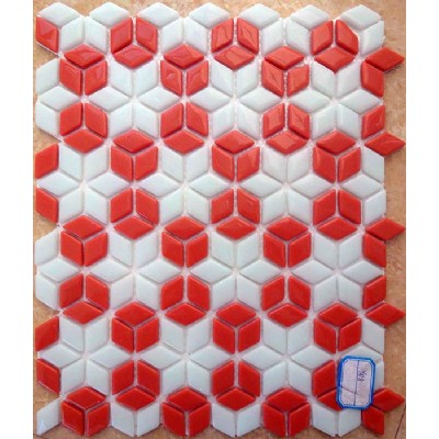 Tangerine Rhombus Recycled Glass Mosaic KSL-16791