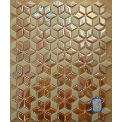 Iridescent Yellow Recycled Glass Mosaic KSL-16793