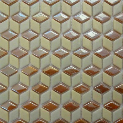 Iridiscente amarillo mosaico de vidrio reciclado KSL-16794