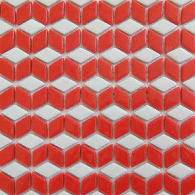 Tangerine Rhombus Recycled Glass Mosaic KSL-16797