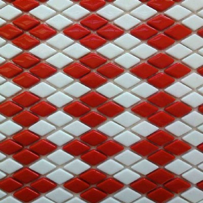 Red Rhombus Recycled Glass Mosaic KSL-16808