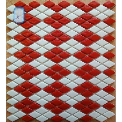 Red Rhombus Recycled Glass Mosaic KSL-16808