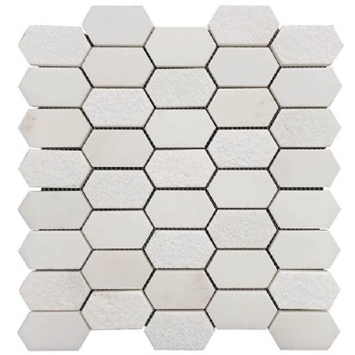 Baldosa hexagonal blanca de mármol del mosaico KSL-16283