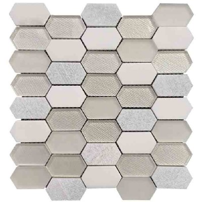 Hexágono de mármol blanco Decoración de cristal del azulejo KSL-16285