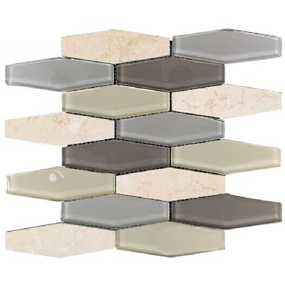 Rhombus Glass Stone Decor Tile KSL-16298