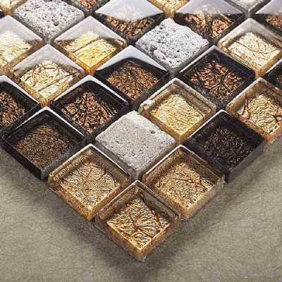 23 x 23 Glass Foil Mosaic KSL-1309