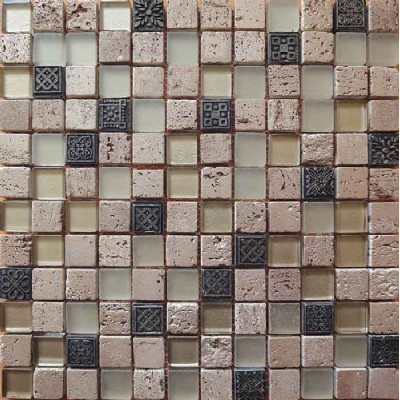 Mate de vidrio Pintura travertino mosaico KSL-16418