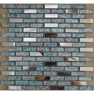 Glass Foil Metal 15 x 48 Mosaic KSL-DP0104