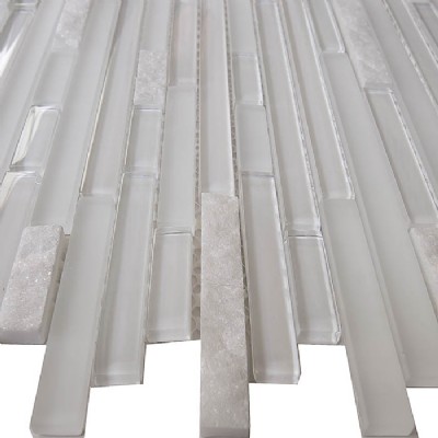 Pure White Glass Interlocking Mosaic Tile GM2103